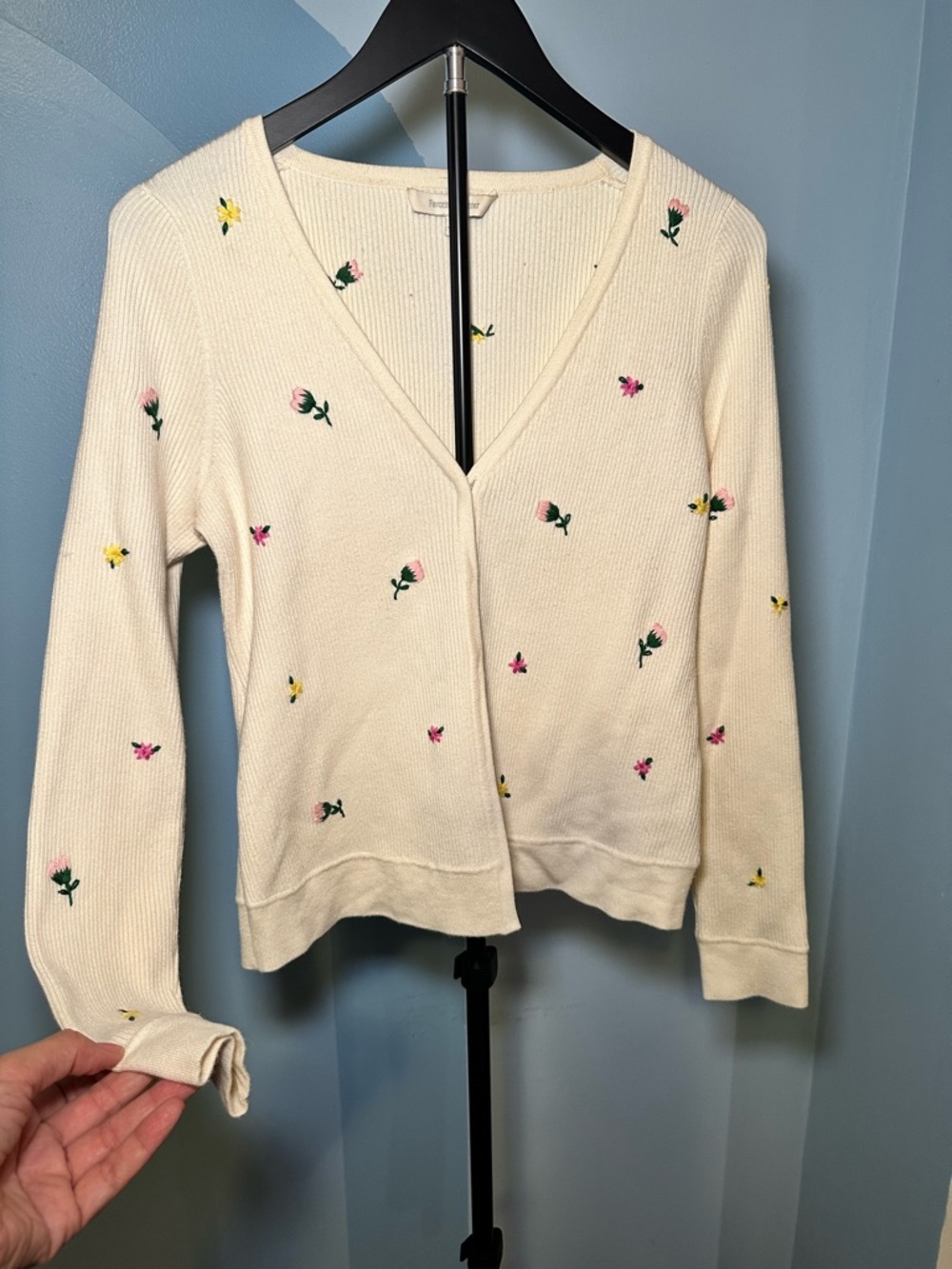 Favorite Daughter Knit Cardigan with Floral Embroidery